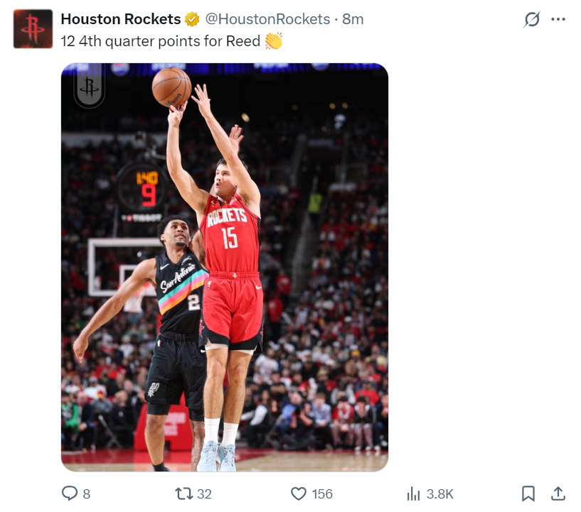 kaiyun正规平台-谢泼德末节12分登全美热搜！火箭官方为他鼓掌 休媒盼给核心地位